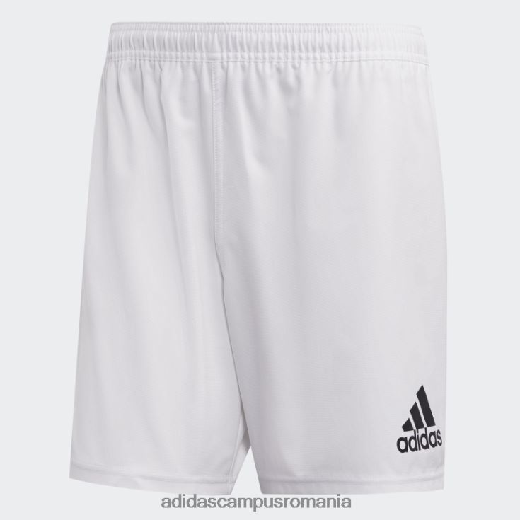 adidas campus romania Pantaloni scurți albi cu 3 dungi bărbați alb negru J266N213693