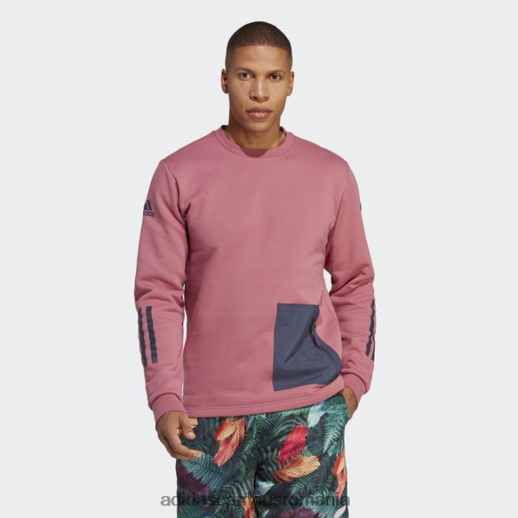 adidas campus romania hanorac roz all blacks rugby lifestyle crewgate bărbați roz/marine J266N213966