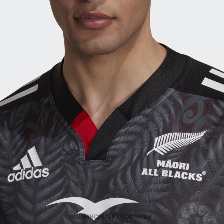 adidas campus romania negru maori all blacks rugby replica tricou acasă adidas bărbați negru/alb/stacojiu J266N21155