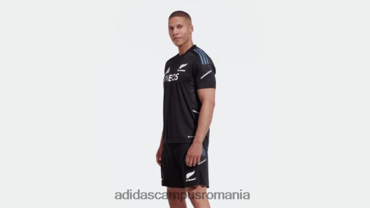 adidas campus romania tricou negru de performanță rugby all blacks bărbați negru/alb/otel J266N213486