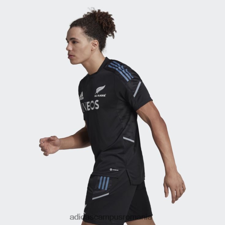 adidas campus romania tricou negru de performanță rugby all blacks bărbați negru/alb/otel J266N213486