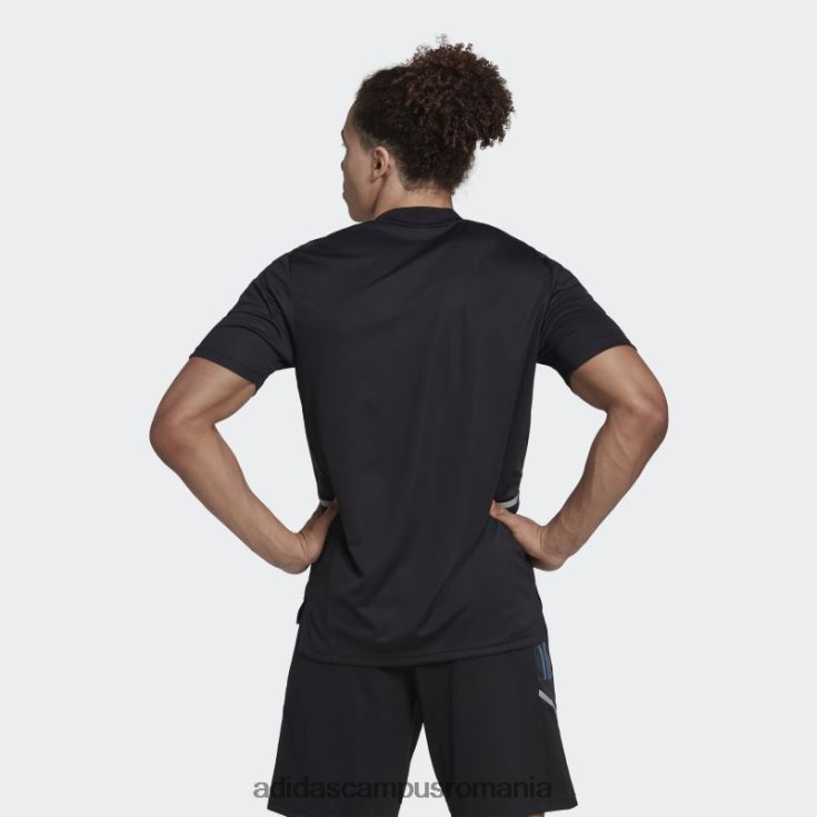 adidas campus romania tricou negru de performanță rugby all blacks bărbați negru/alb/otel J266N213486