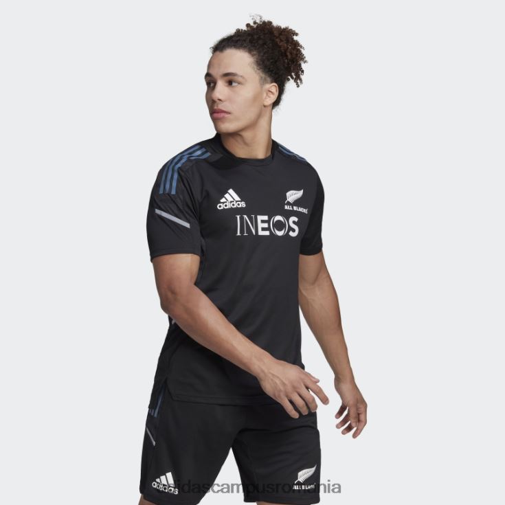 adidas campus romania tricou negru de performanță rugby all blacks bărbați negru/alb/otel J266N213486