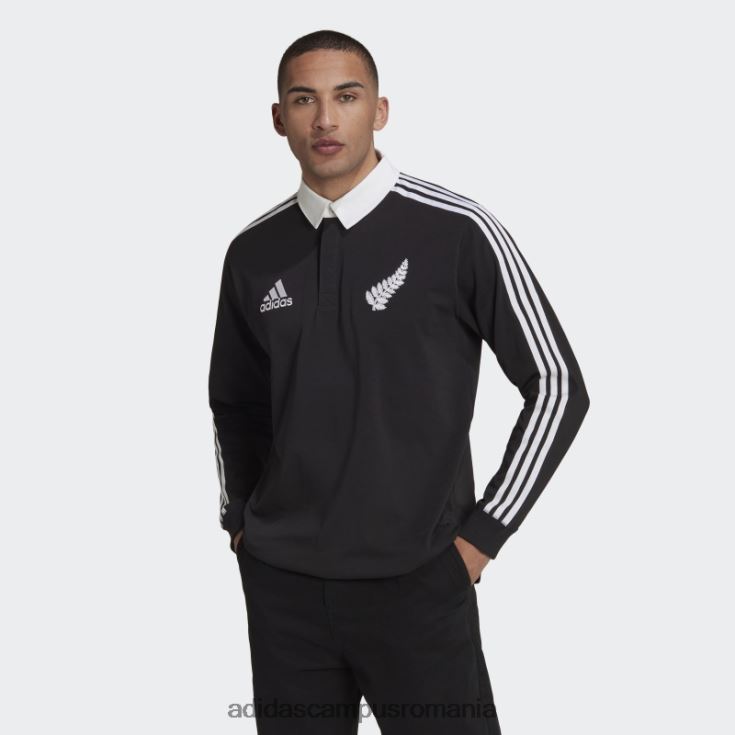 adidas campus romania tricou polo negru all blacks rugby heritage bărbați alb negru J266N213631