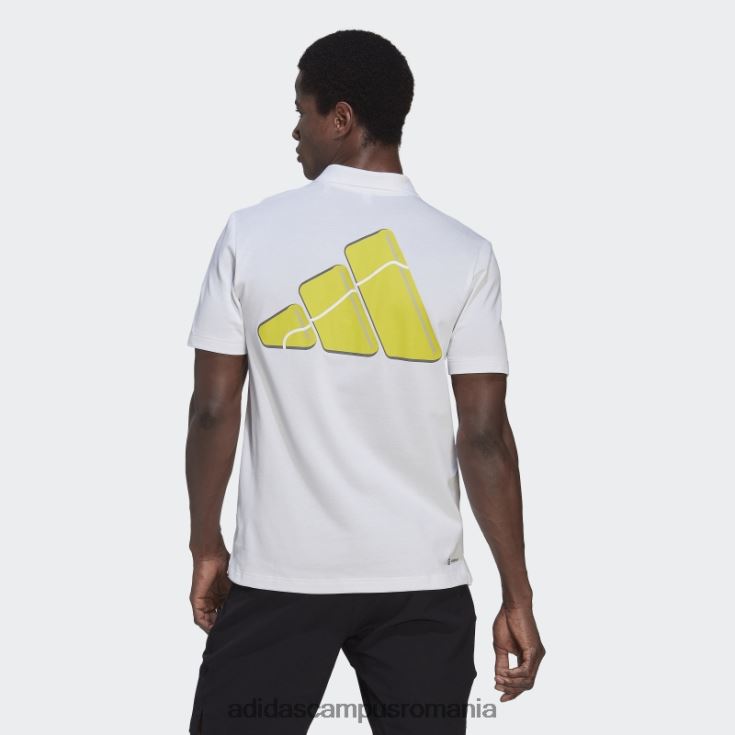 adidas campus romania Clubhouse 3-bar tricou polo tenis alb bărbați alb J266N214996