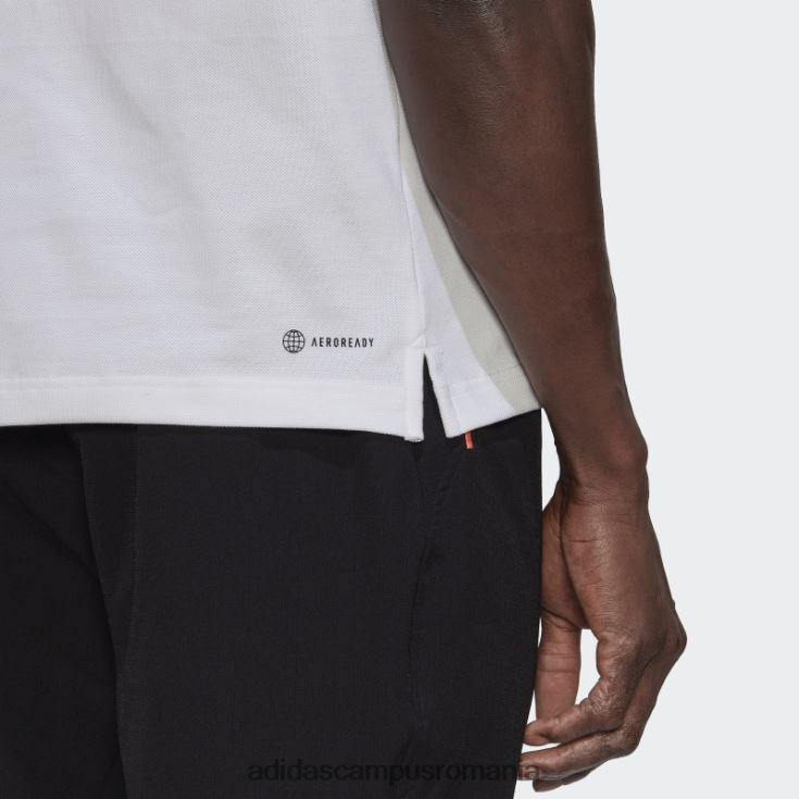 adidas campus romania Clubhouse 3-bar tricou polo tenis alb bărbați alb J266N214996