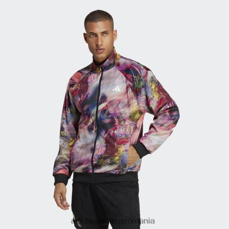 adidas campus romania jachetă reversibilă neagră melbourne tenis stretch bărbați negru/multicolor J266N213540