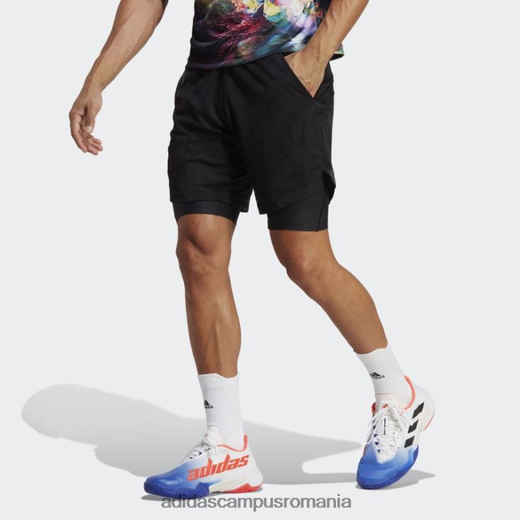 adidas campus romania pantaloni scurți de 7 inci, doi-în-unul, negru bărbați negru J266N2944