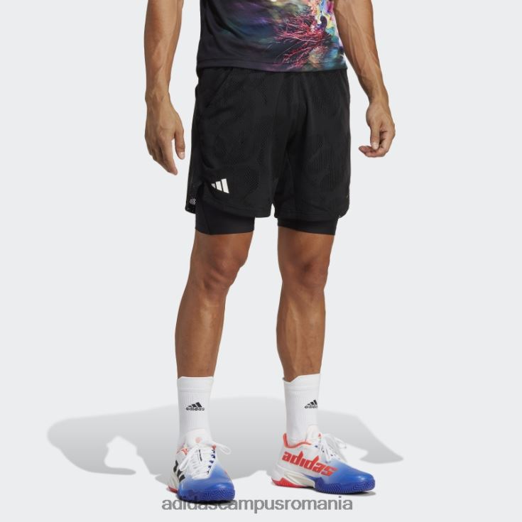 adidas campus romania pantaloni scurți de 7 inci, doi-în-unul, negru bărbați negru J266N2944