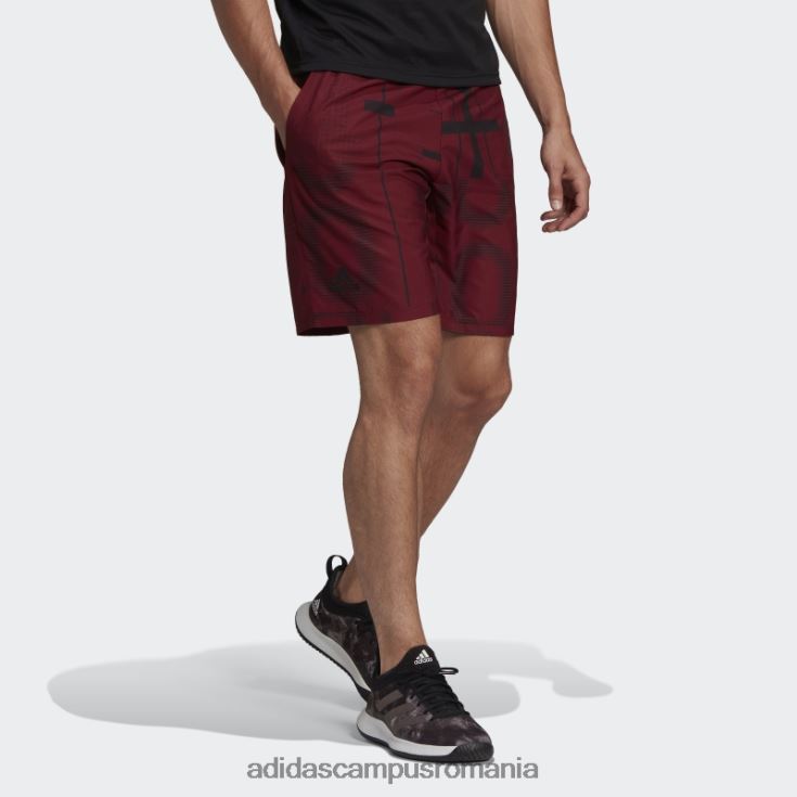 adidas campus romania pantaloni scurți de tenis grafic club roșii bărbați roșu/negru J266N215110
