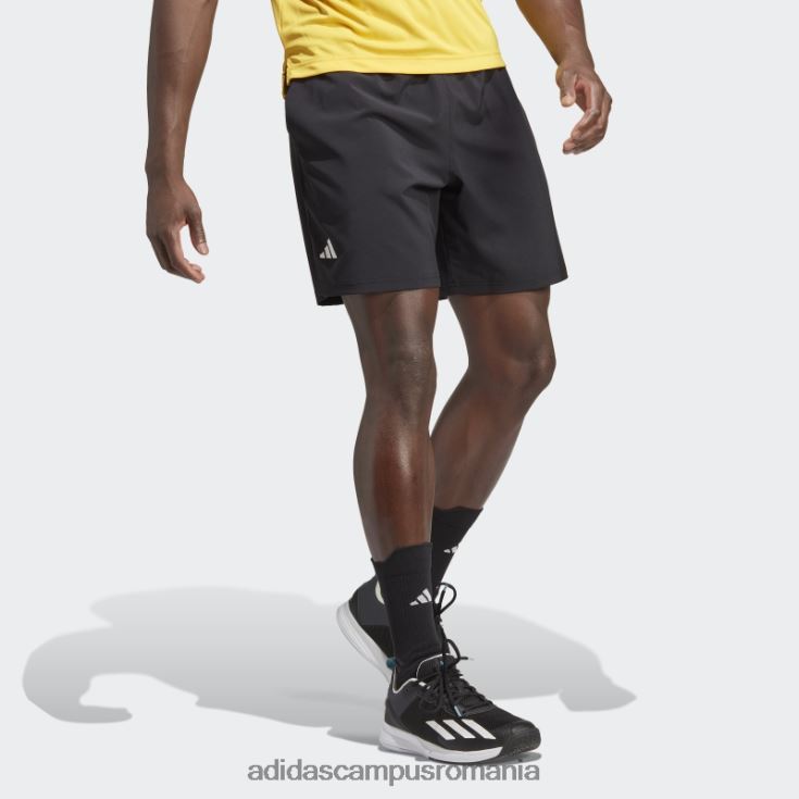 adidas campus romania pantaloni scurți țesuți stretch club de tenis negru bărbați negru J266N213328