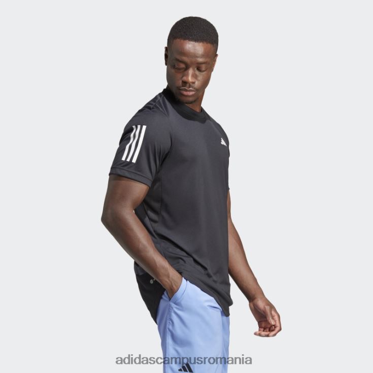 adidas campus romania tricou de tenis club negru cu 3 dungi bărbați negru J266N26311