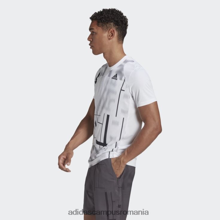 adidas campus romania tricou grafic club de tenis alb bărbați alb negru J266N215314