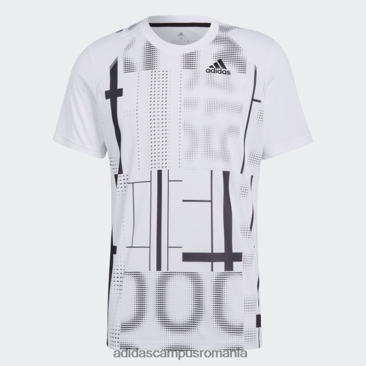 adidas campus romania tricou grafic club de tenis alb bărbați alb negru J266N215314