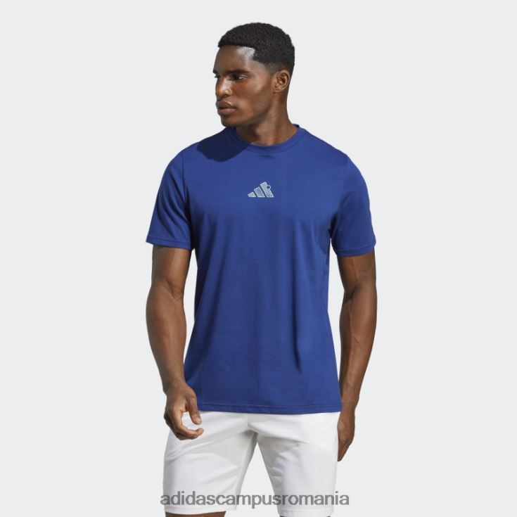 adidas campus romania tricou grafic de tenis victorie albastru bărbați albastru victorie J266N214080