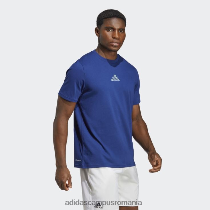 adidas campus romania tricou grafic de tenis victorie albastru bărbați albastru victorie J266N214080