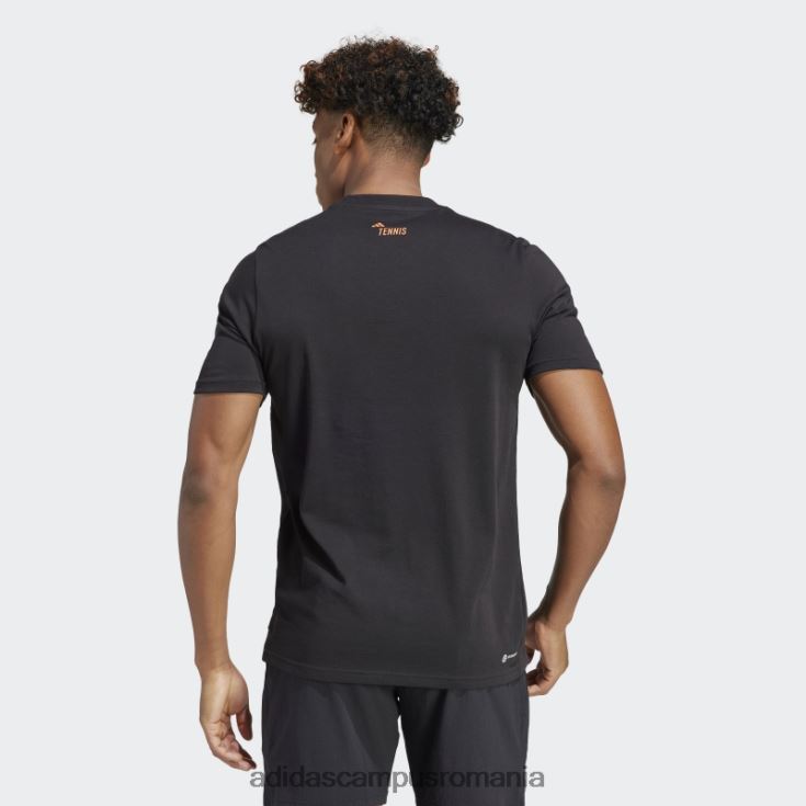 adidas campus romania tricou grafic negru aeroready tenis roland garros bărbați negru J266N214507