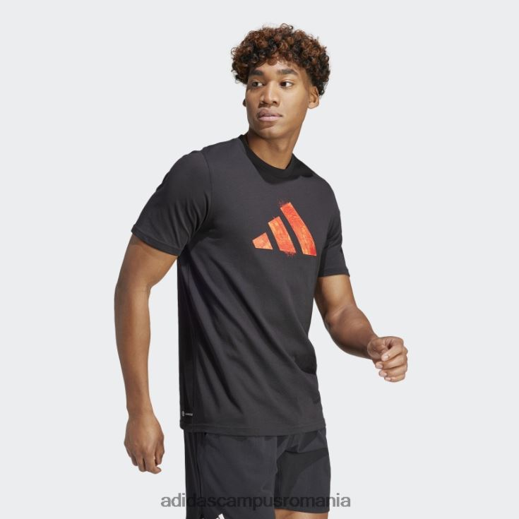 adidas campus romania tricou grafic negru aeroready tenis roland garros bărbați negru J266N214507