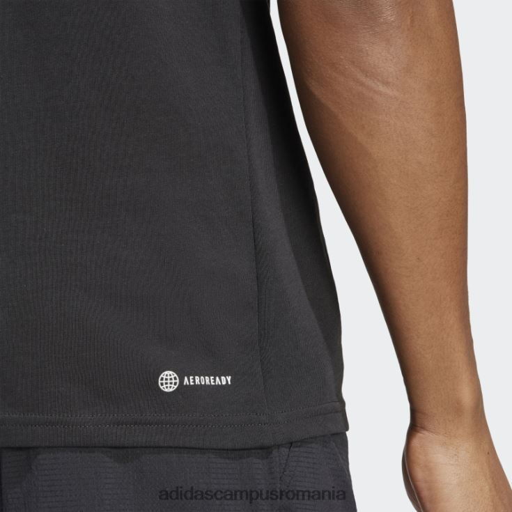 adidas campus romania tricou grafic negru aeroready tenis roland garros bărbați negru J266N214507
