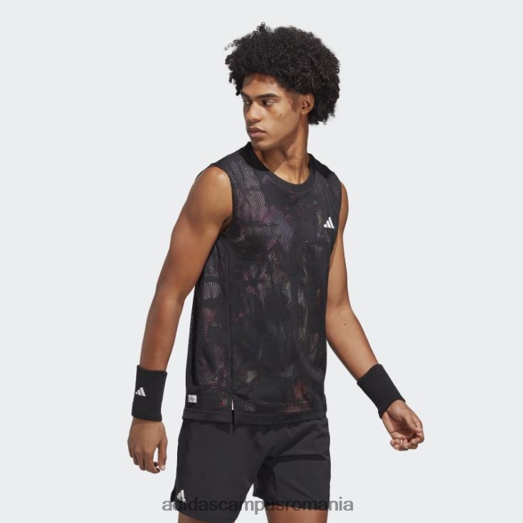 adidas campus romania tricou negru melbourne tenis fără mâneci bărbați negru J266N213697