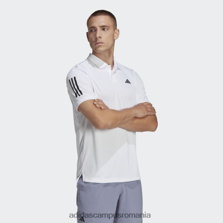 adidas campus romania tricou polo tenis club alb cu 3 dungi bărbați alb J266N26154