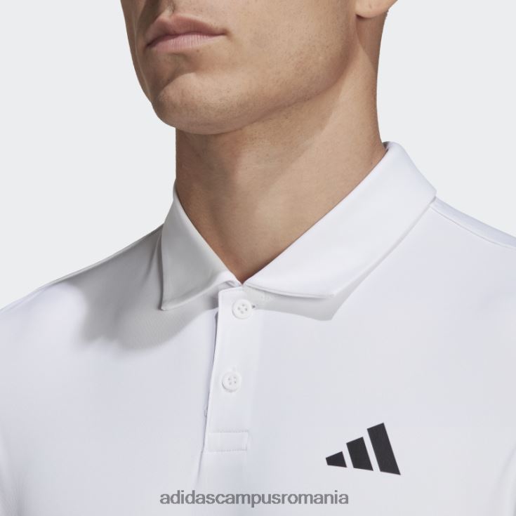adidas campus romania tricou polo tenis club alb cu 3 dungi bărbați alb J266N26154