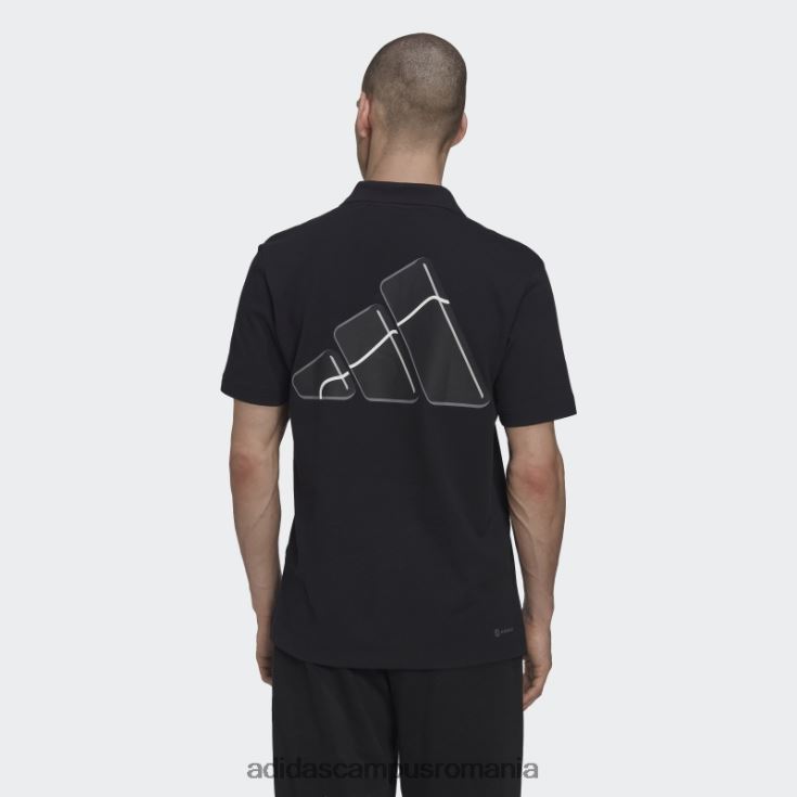 adidas campus romania tricou polo tenis clubhouse 3 bar negru adidas bărbați negru J266N215060