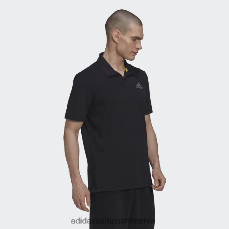 adidas campus romania tricou polo tenis clubhouse 3 bar negru adidas bărbați negru J266N215060