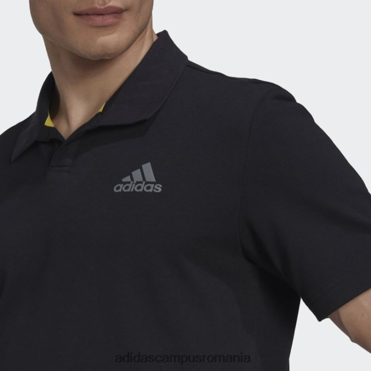 adidas campus romania tricou polo tenis clubhouse 3 bar negru adidas bărbați negru J266N215060