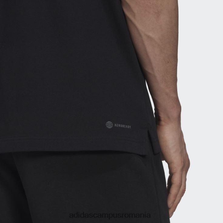 adidas campus romania tricou polo tenis clubhouse 3 bar negru adidas bărbați negru J266N215060