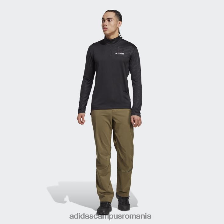 adidas campus romania Top negru cu mânecă lungă, cu jumătate de fermoar, terrex bărbați negru J266N214357
