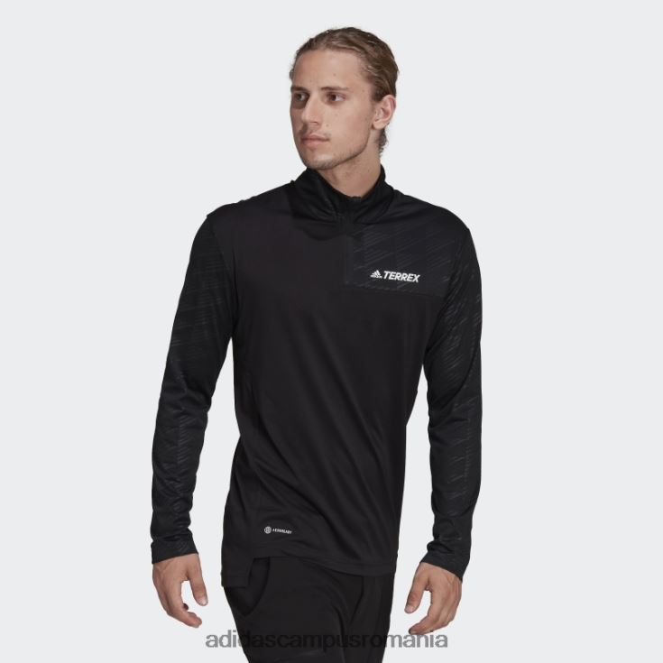 adidas campus romania Tricou negru cu fermoar multiplu terrex bărbați negru J266N26949