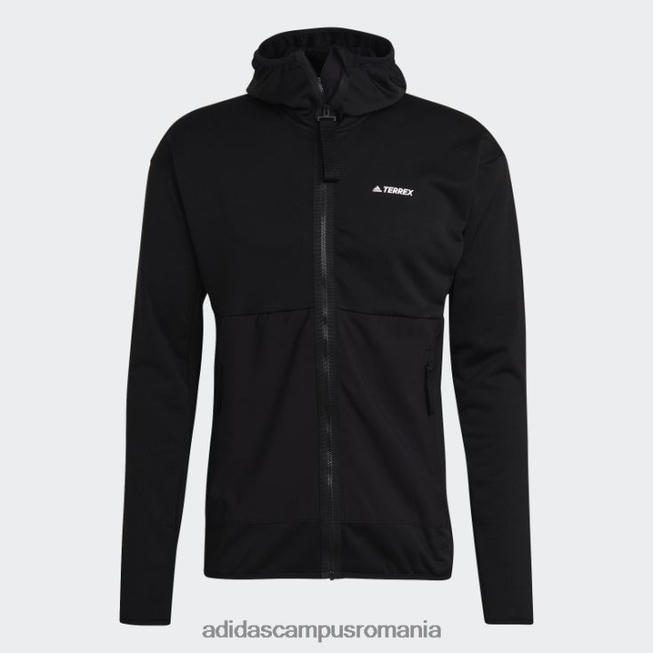 adidas campus romania geacă de drumeție neagră Terrex tech flooce light cu glugă bărbați negru J266N24948