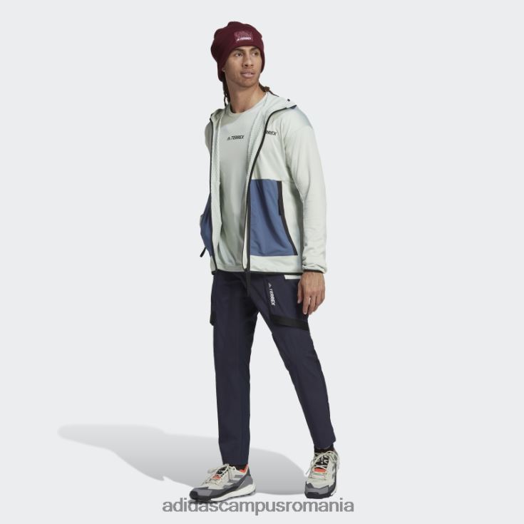 adidas campus romania geacă de drumeție terrex tech flooce light cu glugă verde bărbați verde/otel J266N213376