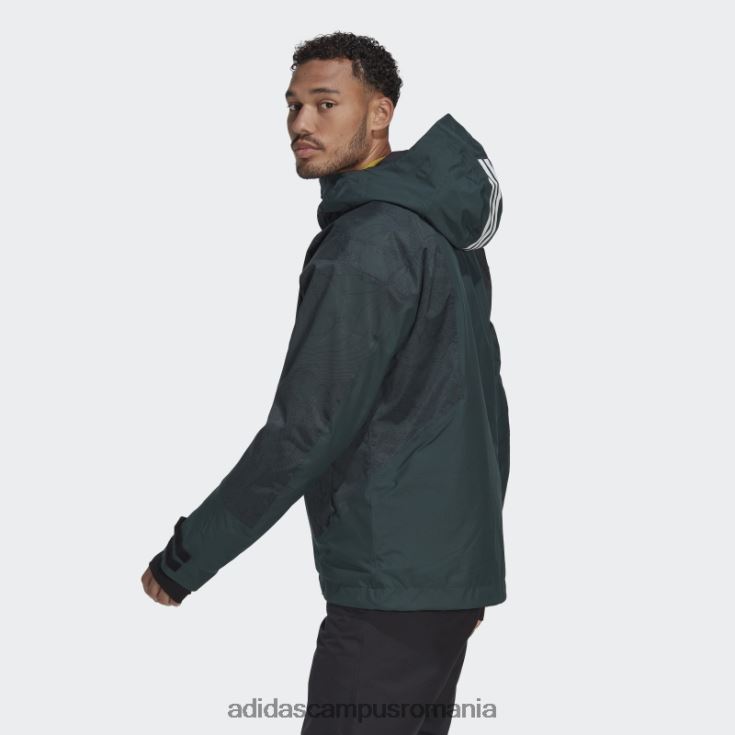 adidas campus romania geacă grafică pentru zăpadă izolată în 2 straturi terrex verde adidas bărbați verde/negru J266N214076