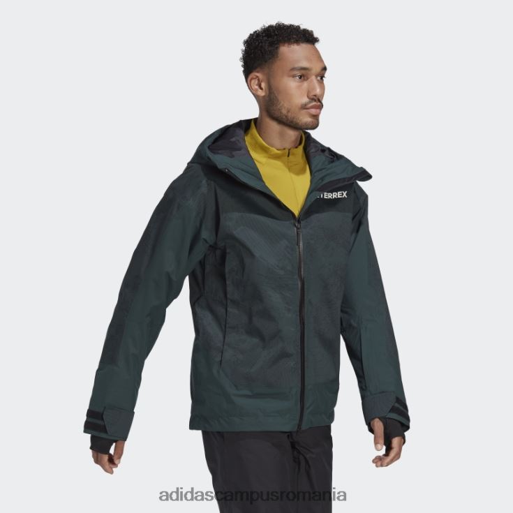 adidas campus romania geacă grafică pentru zăpadă izolată în 2 straturi terrex verde adidas bărbați verde/negru J266N214076