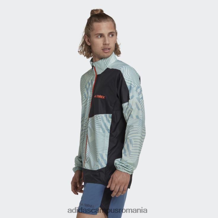 adidas campus romania geaca de vant cu imprimeu trail running terrex gri fashion bărbați verde/gri J266N21593