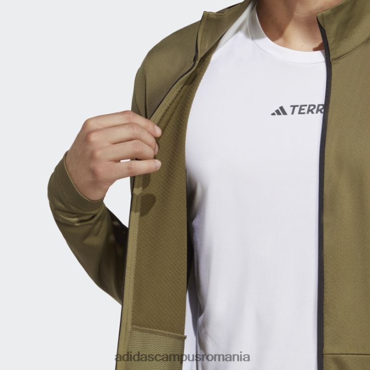 adidas campus romania jachetă fleece cu fermoar multiplu olive terrex bărbați măsline J266N26089
