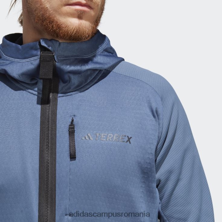 adidas campus romania jachetă fleece pentru drumeții cu glugă din oțel terrex tech flooce bărbați oţel J266N214003