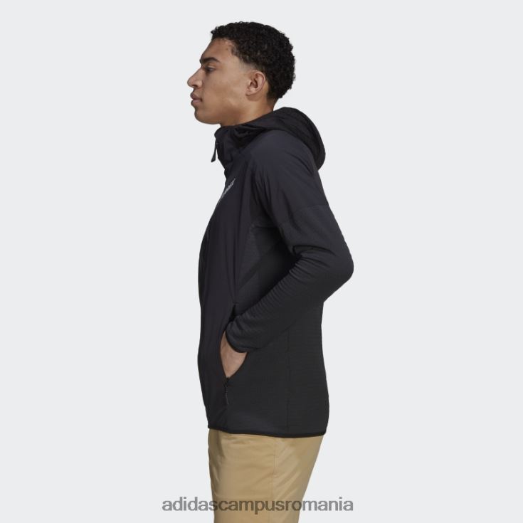 adidas campus romania jachetă neagră cu glugă techrock flooce bărbați negru J266N213808