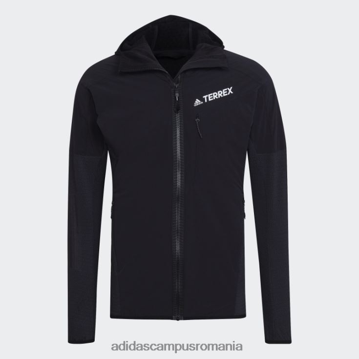 adidas campus romania jachetă neagră cu glugă techrock flooce bărbați negru J266N213808