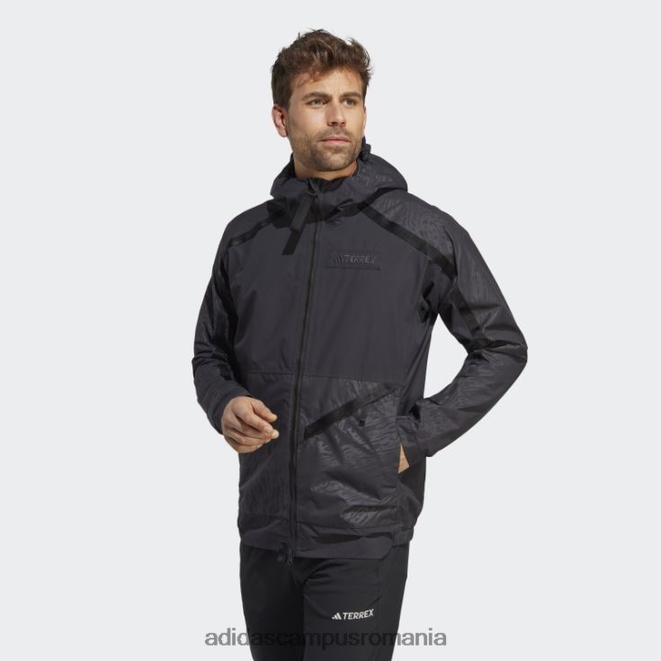 adidas campus romania jacheta de ploaie neagra terrex utilitas rain.rdy 2,5 straturi bărbați negru J266N213996