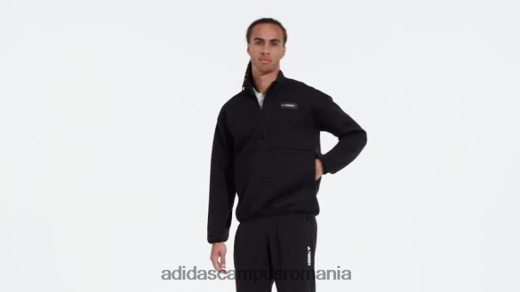 adidas campus romania lână neagră Terrex Hike cu jumătate de fermoar bărbați negru J266N214752