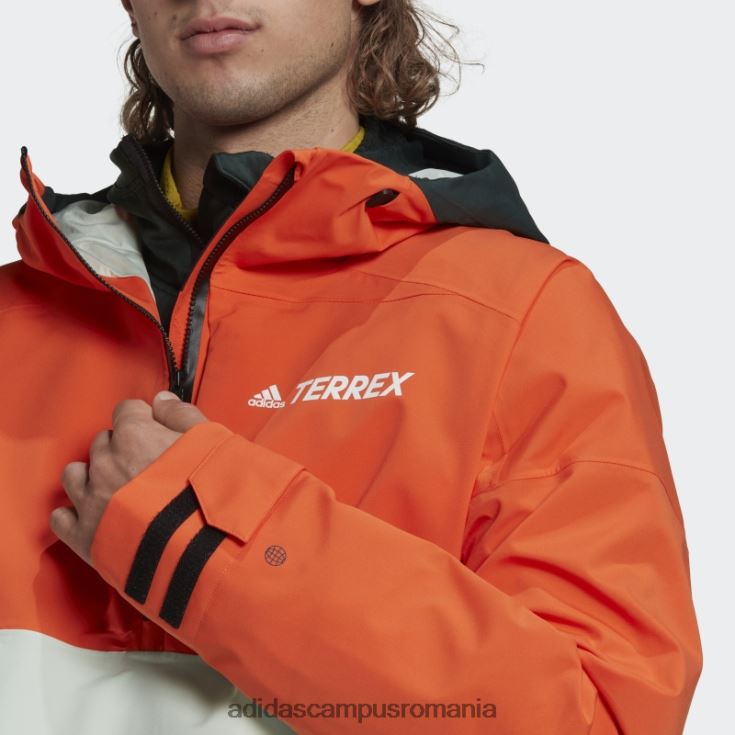 adidas campus romania terrex 2 layer rain.rdy anorac de zăpadă portocaliu bărbați portocaliu/verde J266N214912