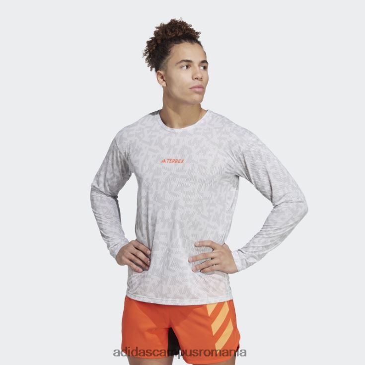 adidas campus romania tricou cu mânecă lungă terrex trail running alb bărbați alb/gri J266N26056