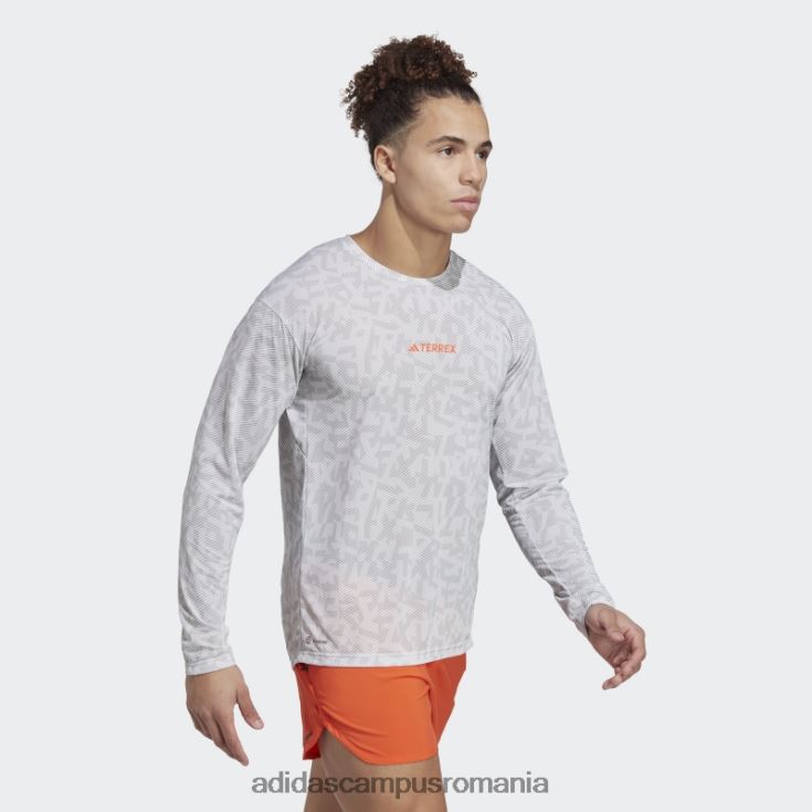 adidas campus romania tricou cu mânecă lungă terrex trail running alb bărbați alb/gri J266N26056