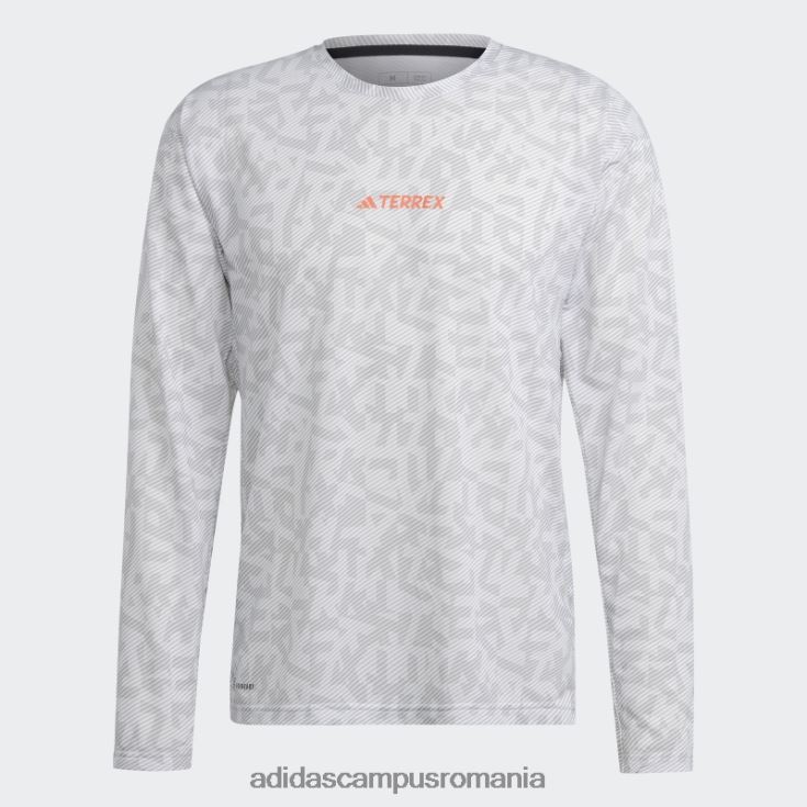 adidas campus romania tricou cu mânecă lungă terrex trail running alb bărbați alb/gri J266N26056