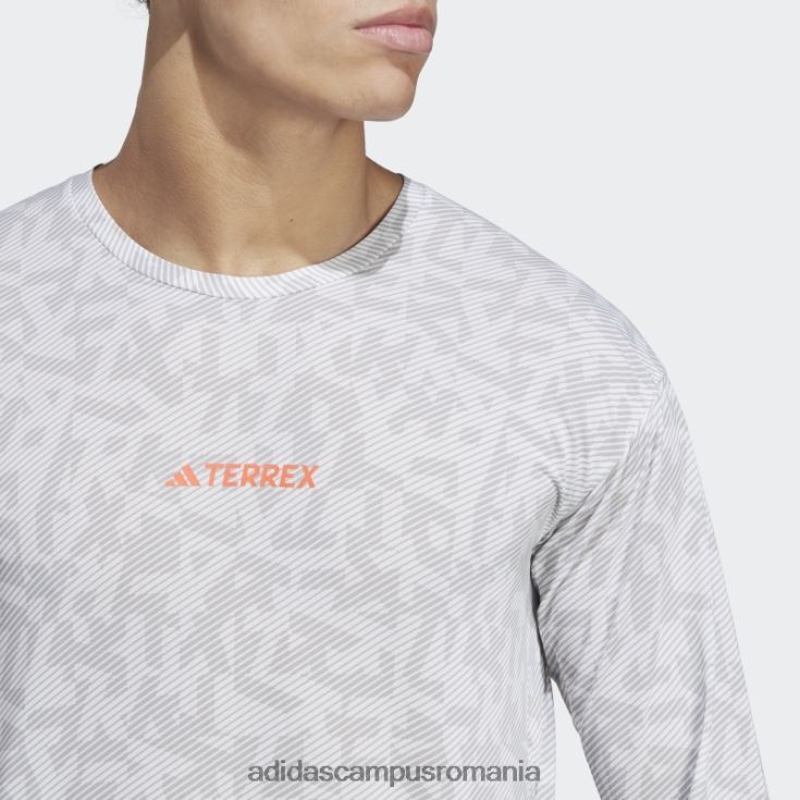 adidas campus romania tricou cu mânecă lungă terrex trail running alb bărbați alb/gri J266N26056