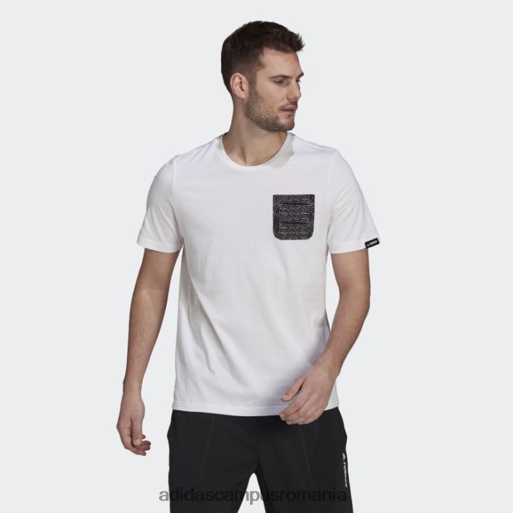 adidas campus romania tricou grafic terrex pocket alb bărbați alb negru J266N26121