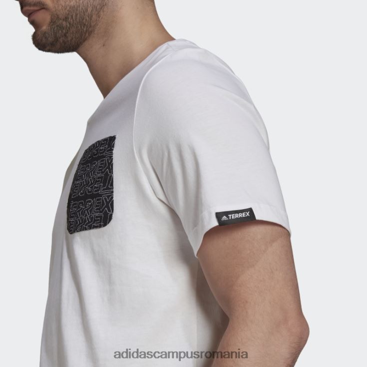 adidas campus romania tricou grafic terrex pocket alb bărbați alb negru J266N26121